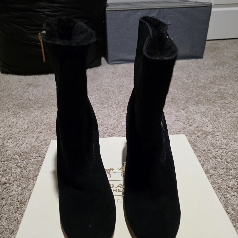 Coach Black Heeled Boots